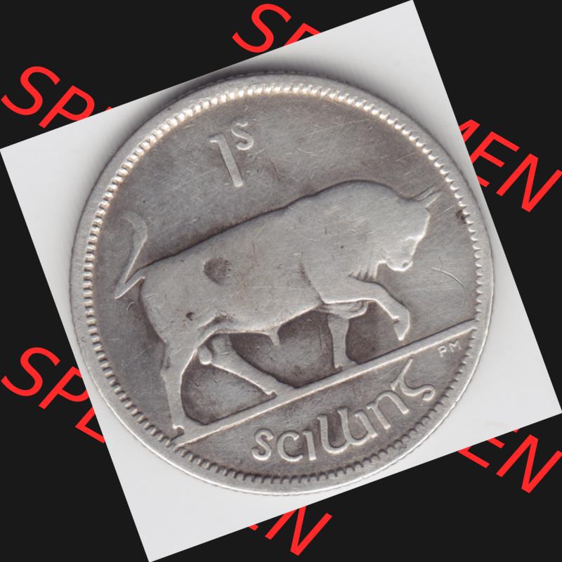 Münzen Irland Umlaufmünze 1928-1937, 1 Schilling, Scillins Silbermünze 1928. Vorderseite der alten irischen Umlaufmünze aus Irland in Irische Pfund-Währung zum... Sammlung