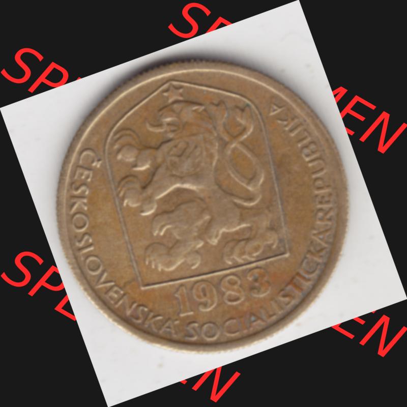 Münzen Tschechoslowakei Umlaufmünze 1972-1990, 20 Heller. Vorderseite der Münze aus Tschechoslowakei als Bildmaterial für Sammler und Münzen-Webseiten hier im online... Sammlung