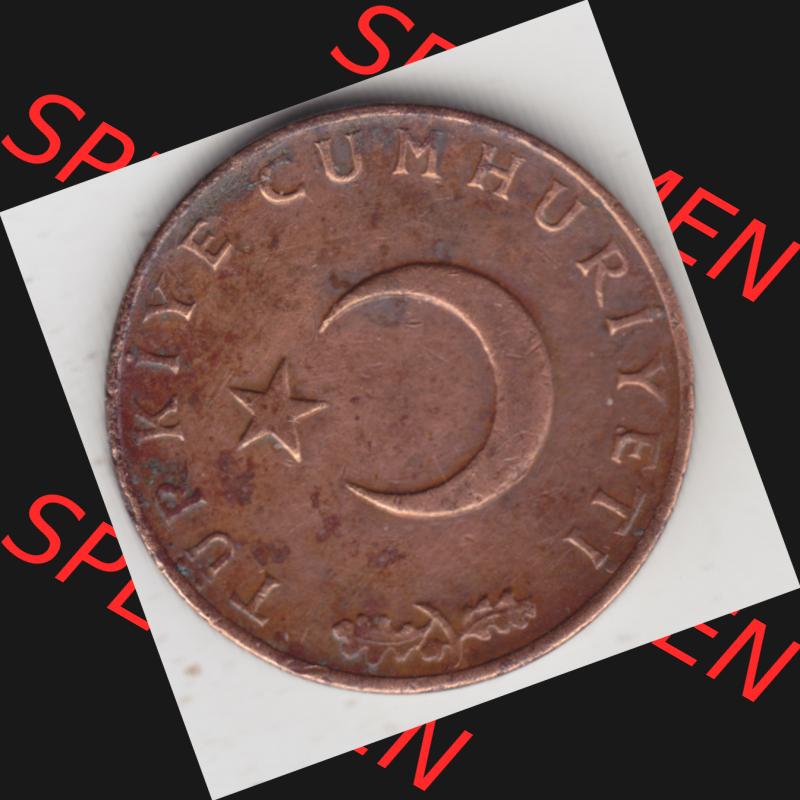 Münzen Türkei Umlaufmünze 1969-1973, 10 Kurus. Rückseite der Münze der Türkei als Bildmaterial für Sammler und Münzen-Webseiten hier im online Katalog... Sammlung
