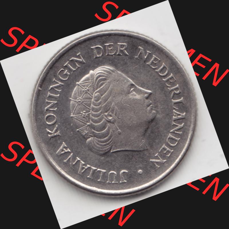 Münzen Niederlande Umlaufmünze 1950-1980, 25 Cent 1976, Bild mit Rückseite der Münze als Bildmaterial Sammlung