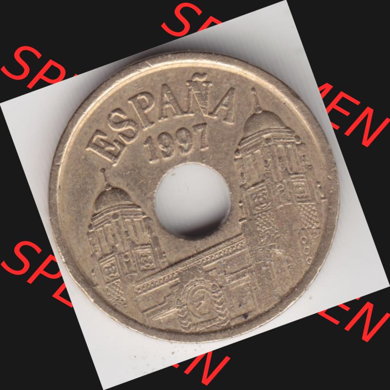Münzen Spanien Umlaufmünze 1997-1997, 25 PTAS - Peseten 1997. Rückseite der spanischen Umlaufmünze aus Spanien vor der Euro-Einführung in Spanien zum katalogisieren... Sammlung