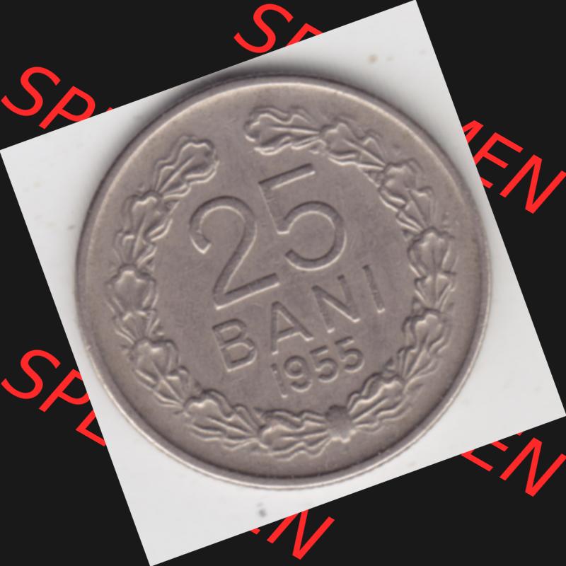 Münzen Rumänien Umlaufmünze 1955-1955, 25 Bani, Bild mit Vorderseite der Münze als Bildmaterial Sammlung