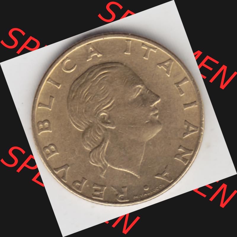 Münzen Italien Gedenkmünze 1990-1990, 200 Lire Gründung von Staatsrat. Rückseite der alten italienischen Münze aus Italien in der italienischen Lira-Währung zum... Sammlung