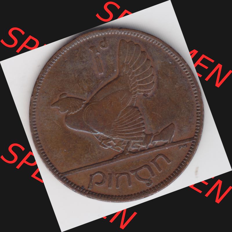 Münzen Irland Umlaufmünze 1928-1937, 1 Penny, Pence 1935. Vorderseite der alten irischen Umlaufmünze aus Irland in Irische Pfund-Währung zum katalogisieren und verwalten... Sammlung
