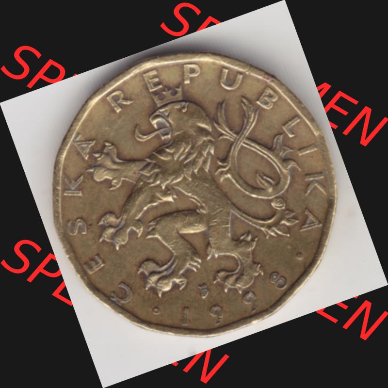 Münzen Tschechien Umlaufmünze 1993-Heute, 20 Kronen. Vorderseite der Münze aus Tschechien als Bildmaterial für Sammler und Münzen-Webseiten hier im online Katalog... Sammlung