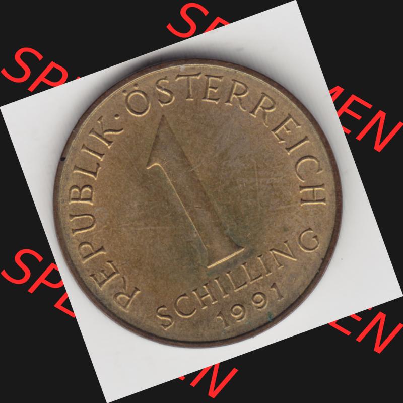Münzen Österreich Umlaufmünze 1959-2001, 1 Schilling 1991 I., Bild mit Vorderseite der Münze aus Österreich als Bildmaterial, für dich selbst Sammlung