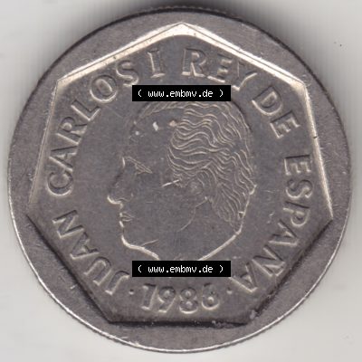 Münzen Spanien Umlaufmünze 1986-1988, 200 Pesetas - Peseten 1986. Rückseite der spanischen Umlaufmünze aus Spanien vor der Euro-Einführung in Spanien zum katalogisieren... Sammlung