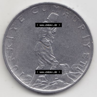 Münzen Türkei Umlaufmünze 1969-1980, 2,50 Lira - Lire. Rückseite der Münze der Türkei als Bildmaterial für Sammler und Münzen-Webseiten hier im... Sammlung