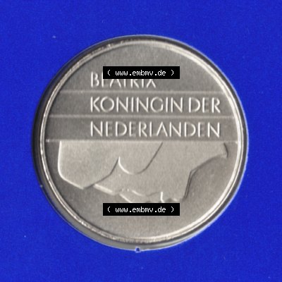 Münzen Niederlande Umlaufmünze 1982-2000, 1 Gulden, Bild mit Rückseite der Münze als Bildmaterial Sammlung