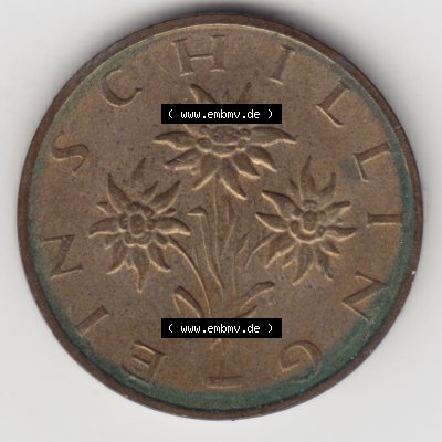 Münzen Österreich Umlaufmünze 1959-2001, 1 Schilling 1991 I., Bild mit Rückseite der österreichischen Münze als Bildmaterial, des Bildes zur deiner... Sammlung