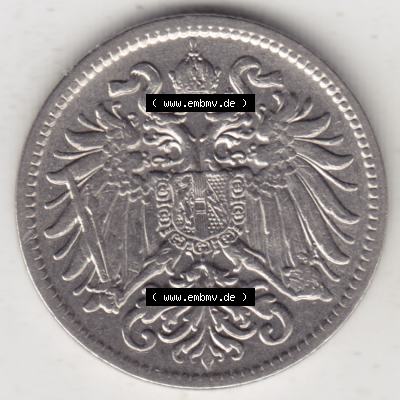 Münzen Österreich Umlaufmünze 1892-1911, 10 Heller 1909, Bild mit Rückseite der österreichischen Münze als Bildmaterial, des Bildes zur deiner Nutzung Sammlung