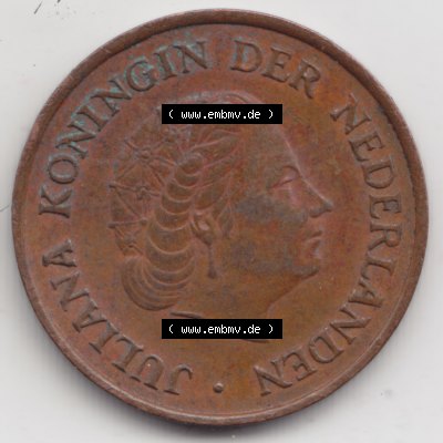 Münzen Niederlande Umlaufmünze 1950-1980, 5 Cent 1978, Bild mit Rückseite der Münze als Bildmaterial Sammlung