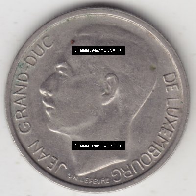 Münzen Luxemburg Umlaufmünze 1965-1984, 1 Franken - Francs 1965, Bild mit Rückseite der Münze als Bildmaterial Sammlung