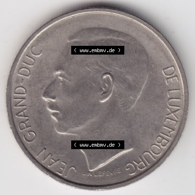 Münzen Luxemburg Umlaufmünze 1971-1981, 5 F, Francs, Franken 1976, Bild mit Rückseite der Münze als Bildmaterial Sammlung