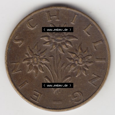 Münzen Österreich Umlaufmünze 1959-2001, 1 Schilling 1973, Bild mit Rückseite der österreichischen Münze als Bildmaterial, des Bildes zur deiner Nutzung Sammlung