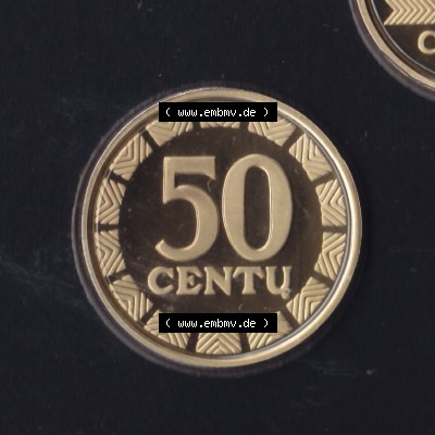 Münzen Litauen Umlaufmünze 2003 50 Centu, Bild mit Vorderseite der Münze als Bildmaterial Sammlung