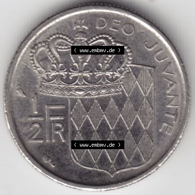 Münzen Monaco Umlaufmünze 1965-1995, 1/2 Fr, Franc, Franken Rainier III Prince de Monaco 1965 (1) Sammlung
