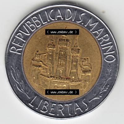 Münzen San Marino Gedenkmünze 1984-1984, 500 Lire Albert Einstein. Wappen der 500 Lire Gedenkmünzen von San Marino Eurovorläufer als Bildmaterial im online Katalog und... Sammlung