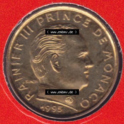 Münzen Monaco Umlaufmünze 1976-1995, 5 Centimes 1995 (2) Sammlung