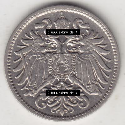Münzen Österreich Umlaufmünze 1892-1911, 10 Heller 1908, Bild mit Rückseite der österreichischen Münze als Bildmaterial, des Bildes zur deiner Nutzung Sammlung