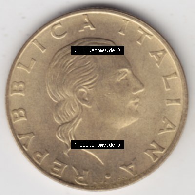 Münzen Italien Gedenkmünze 1989-1989, 200 Lire Marinebasis Tarent. Rückseite der alten italienischen Münze aus Italien in der italienischen Lira-Währung zum katalogisieren... Sammlung