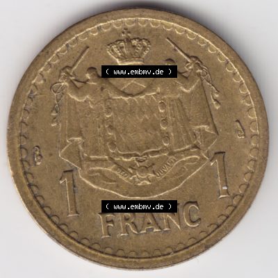 Münzen Monaco Umlaufmünze 1945-1945, 1 Fr, Franc, Franken, Louis II Prince de Monaco (1) Sammlung