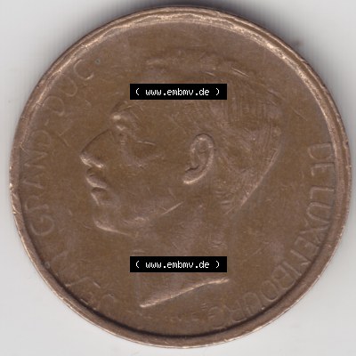 Münzen Luxemburg Umlaufmünze 1980-1983, 20 Francs Franken 1980, Bild mit Rückseite der Münze als Bildmaterial Sammlung