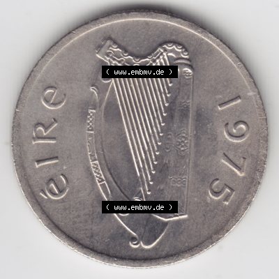 Münzen Irland Umlaufmünze 1976, 5 Pence. Rückseite der alten irischen Umlaufmünze aus Irland in Irische Pfund-Währung zum katalogisieren und verwalten im Münzen-Katalog... Sammlung