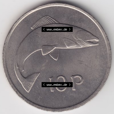 Münzen Irland Umlaufmünze 1975, 5 Pence. Vorderseite der alten irischen Umlaufmünze aus Irland in Irische Pfund-Währung zum katalogisieren und verwalten im Münzen-Katalog... Sammlung