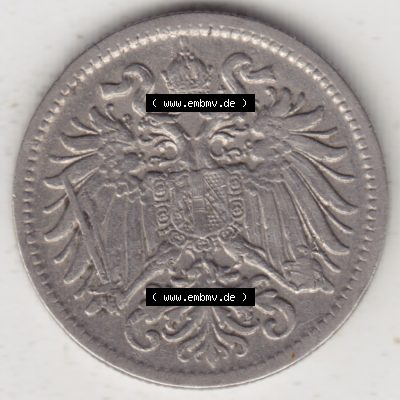 Münzen Österreich Umlaufmünze 1892-1911, 10 Heller 1907, Bild mit Rückseite der österreichischen Münze als Bildmaterial, des Bildes zur deiner Nutzung Sammlung