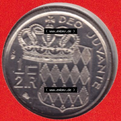 Münzen Monaco Umlaufmünze 1965-1995, 1/2 Francs 1995 (1) Sammlung