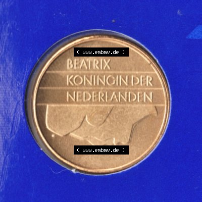 Münzen Niederlande Umlaufmünze 1987-2000, 5 Gulden, Bild mit Rückseite der Münze als Bildmaterial Sammlung