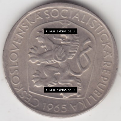 Münzen Tschechoslowakei Umlaufmünze 1965-1969, 3 Kronen. Vorderseite der Münze aus Tschechoslowakei als Bildmaterial für Sammler und Münzen-Webseiten hier im online... Sammlung