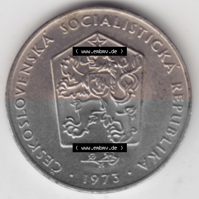 Münzen Tschechoslowakei Umlaufmünze 1972-1990, 2 Kronen. Vorderseite der Münze aus Tschechoslowakei als Bildmaterial für Sammler... Sammlung