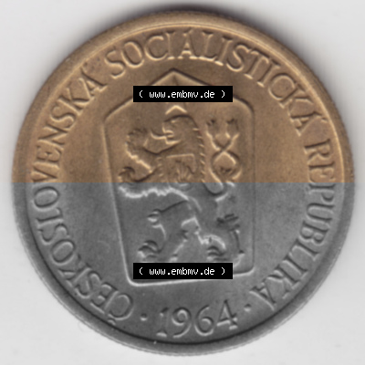Münzen Tschechoslowakei Umlaufmünze 1961-1990, 1 Krone. Vorderseite der Münze aus Tschechoslowakei als Bildmaterial für Sammler... Sammlung