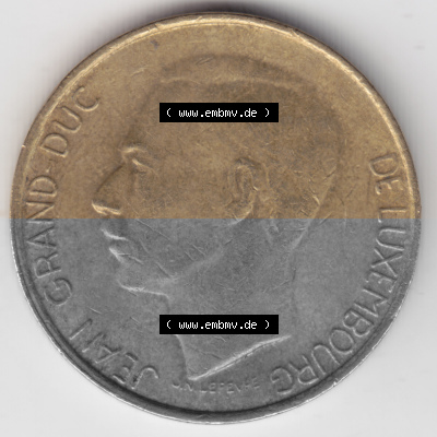 Münzen Luxemburg Umlaufmünze 1986-1988, 5 F, Francs, Franken 1987, Bild mit Rückseite der Münze als Bildmaterial Sammlung