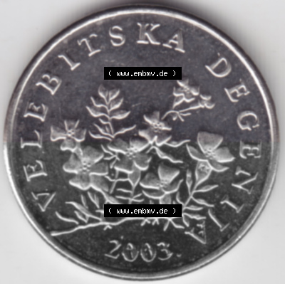 Münzen Kroatien Umlaufmünze 2003 50 Lipa, Bild mit Vorderseite der Münze als Bildmaterial Sammlung
