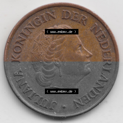 Münzen Niederlande Umlaufmünze 1950-1980, 5 Cent 1974, Bild mit Rückseite der Münze als Bildmaterial Sammlung