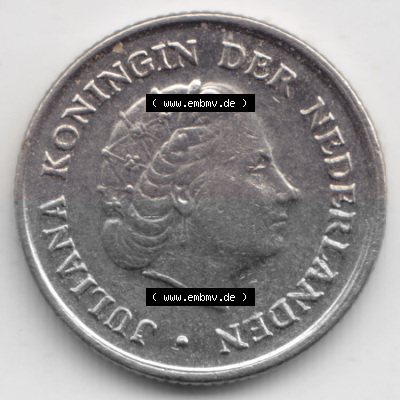 Münzen Niederlande Umlaufmünze 1950-1980, 10 Cent 1973, Bild mit Rückseite der Münze als Bildmaterial Sammlung