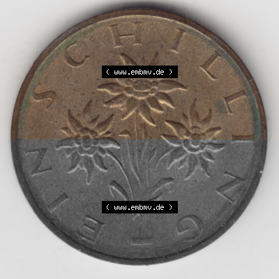 Münzen Österreich Umlaufmünze 1959-2001, 1 Schilling 1991 I., Bild mit Rückseite der österreichischen Münze als Bildmaterial,... Sammlung