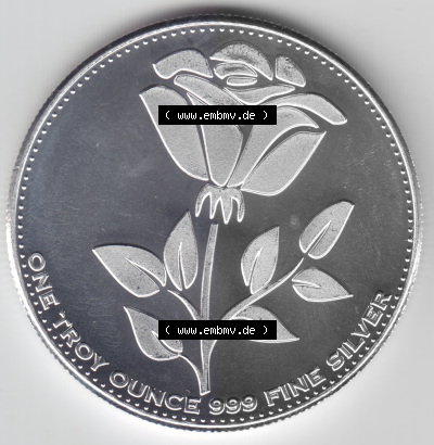 Münzen Großbritannien Silbermedaille 2012-2012, Silberunze Englische Rose, Bild mit Vorderseite zum Download Sammlung