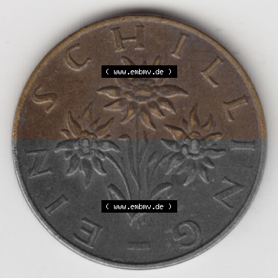 Münzen Österreich Umlaufmünze 1959-2001, 1 Schilling 1973, Bild mit Rückseite der österreichischen Münze als Bildmaterial,... Sammlung