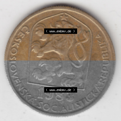 Münzen Tschechoslowakei Umlaufmünze 1972-1990, 20 Heller. Vorderseite der Münze aus Tschechoslowakei als Bildmaterial für... Sammlung
