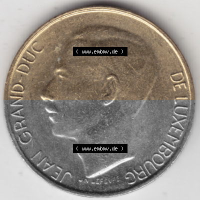 Münzen Luxemburg Umlaufmünze 1989-1995, 5 Franken - Francs 1990, Bild mit Rückseite der Münze als Bildmaterial Sammlung