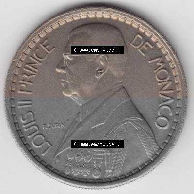 Münzen Monaco Umlaufmünze 1946-1946, 10 Fr, Francs, Franken, Louis II Prince de Monaco (2) Sammlung