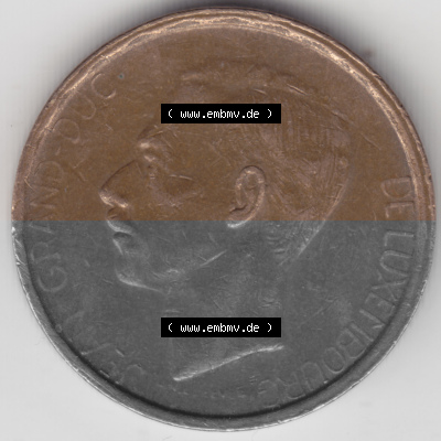 Münzen Luxemburg Umlaufmünze 1980-1983, 20 Francs Franken 1980, Bild mit Rückseite der Münze als Bildmaterial Sammlung