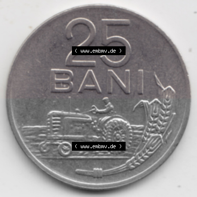 Münzen Rumänien Umlaufmünze 1960-1960, 25 Bani, Bild mit Vorderseite der Münze als Bildmaterial Sammlung