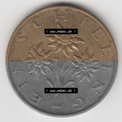 Münzen Österreich Umlaufmünze 1959-2001, 1 Schilling 1990, Bild mit Rückseite der österreichischen Münze als Bildmaterial,... Sammlung