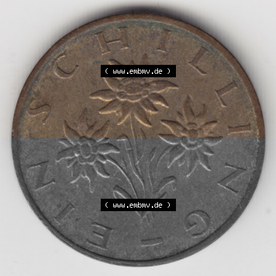 Münzen Österreich Umlaufmünze 1959-2001, 1 Schilling 1989, Bild mit Rückseite der österreichischen Münze als Bildmaterial,... Sammlung