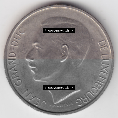 Münzen Luxemburg Umlaufmünze 1971-1981, 5 F, Francs, Franken 1976, Bild mit Rückseite der Münze als Bildmaterial Sammlung